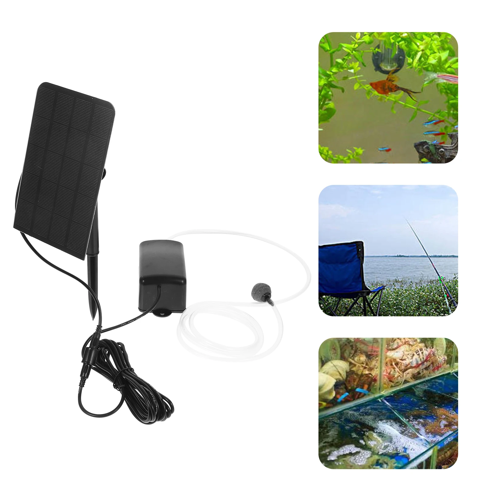 

Accessories Solar Oxygen Pump Water Powered Pond Aerator Silicon Crystal Rechargeable Air