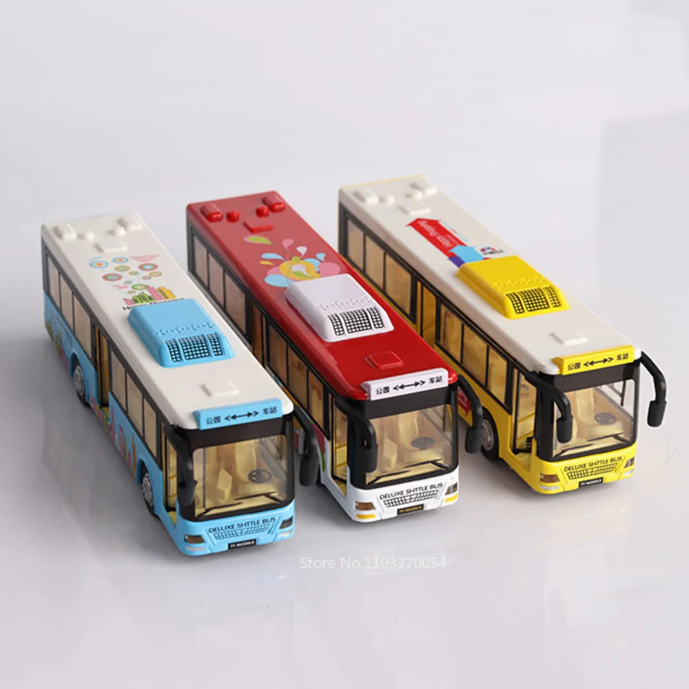 1/36 Einzel bus autos Spielzeug Modell Druckguss legierung Fahrzeuge Gummireifen Metall körper Sound Licht zurückziehen Spielzeug Geburtstags geschenke für Kinder