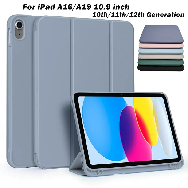 

2025 For iPad A16 11th generation Case with Pencil Holder Smart Cover Funda for ipad 10th 10.9 inch 2022 With Auto Wake Sleep