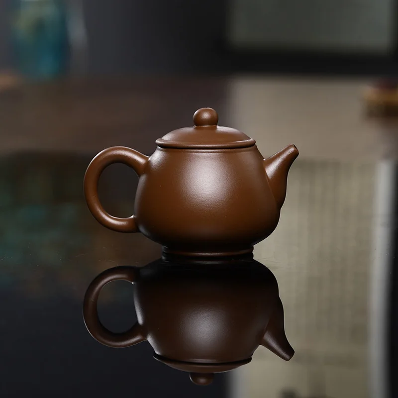 130CC Small Capacity Kung Fu Zisha Teapot Machine Made Hand Play Tea Pot Ball Hole Filter Chinese Pu \'er  Flower Black Kettle