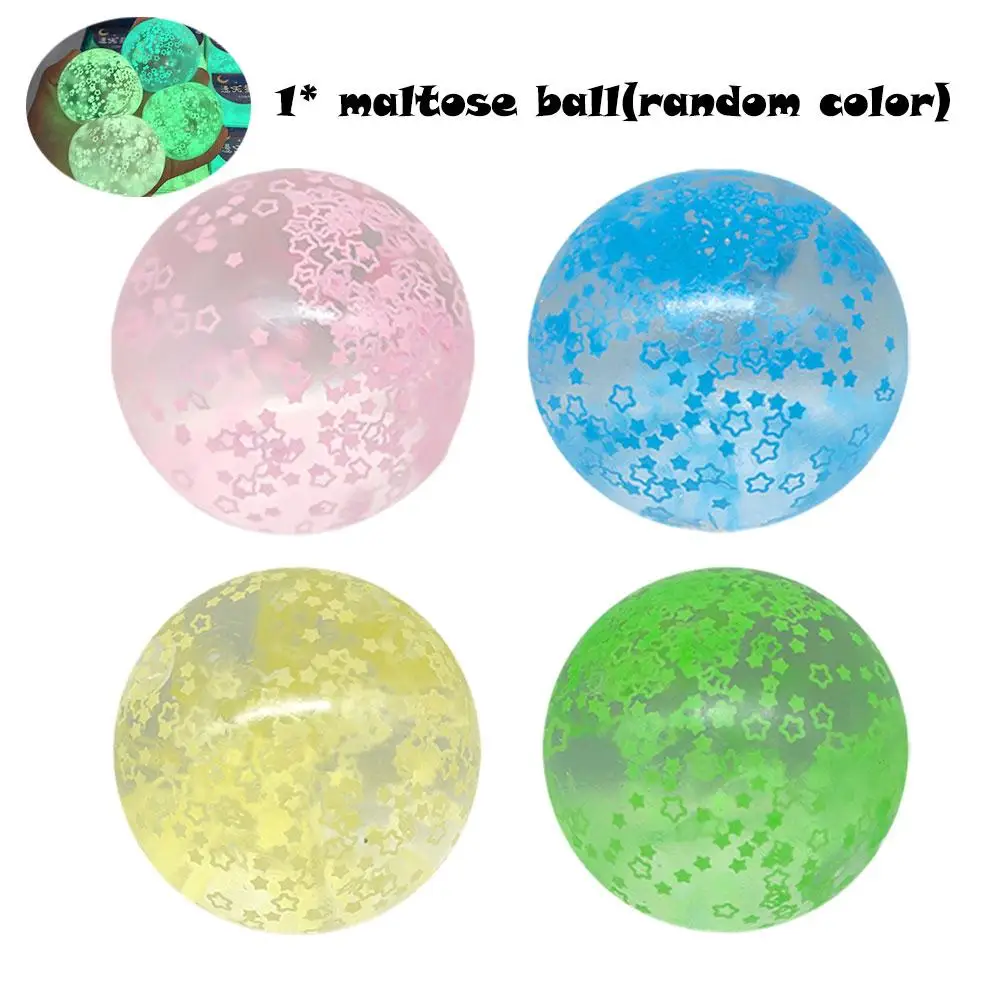 Elastic Anti-stress Ball Soft TPR Slow Rebound Sequins Relief Decompression Pinch Squeezing Toy Ball Stress Maltose Colored Z3V9