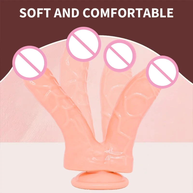 Lesbian Double Dildos Suction Anal Vagina Dick Suction Cup Dildos butt plug Massager Stimulation Adult three colors Couple pussy - view 4