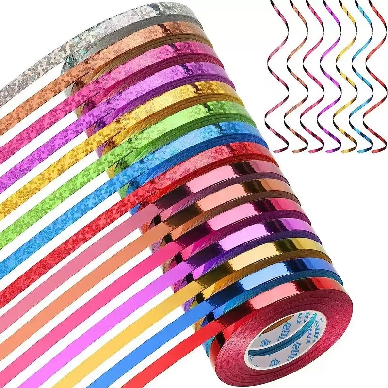 10Meter/Rolls 5mm Balloon Ribbon Party Birthday Wedding Accessorie Laser Balloon Chain Satin Ribbons Crafts DIY Party Supplies
