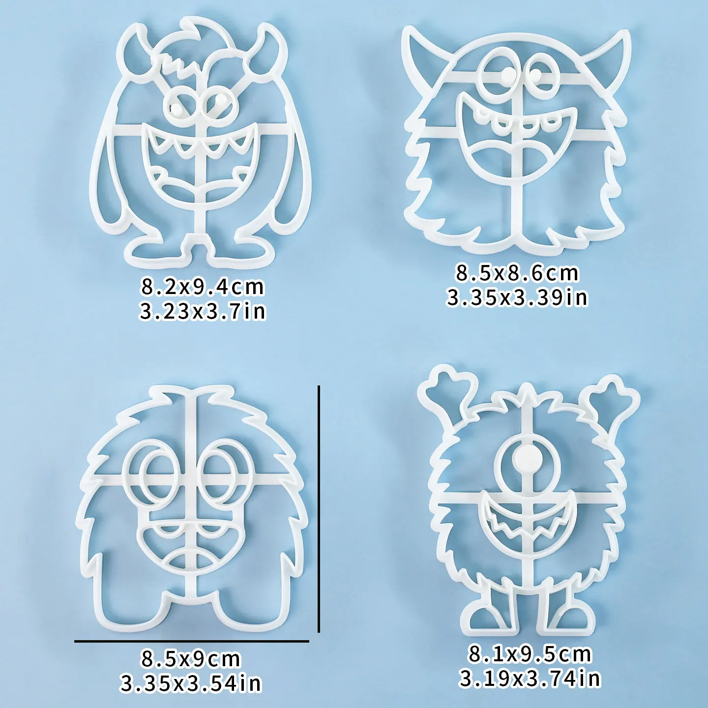 1 Pc/4 Pcs Large Monster Cookie Cutters 3D Cute Cartoon Character Shapes Cookie Molds for Kids Birthday Party, Halloween Decor - view 3