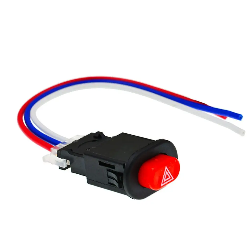 Motorcycle Hazard Light Switch Button Flasher Output Controller Red LED Light