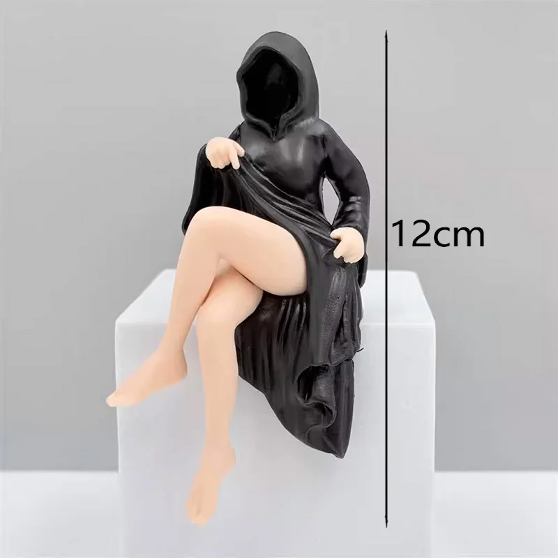 3 pçs/set anime figura gótico preto robusto menina figura misteriosa estátua rainha estatueta ornamento fantasma escultura menino presente