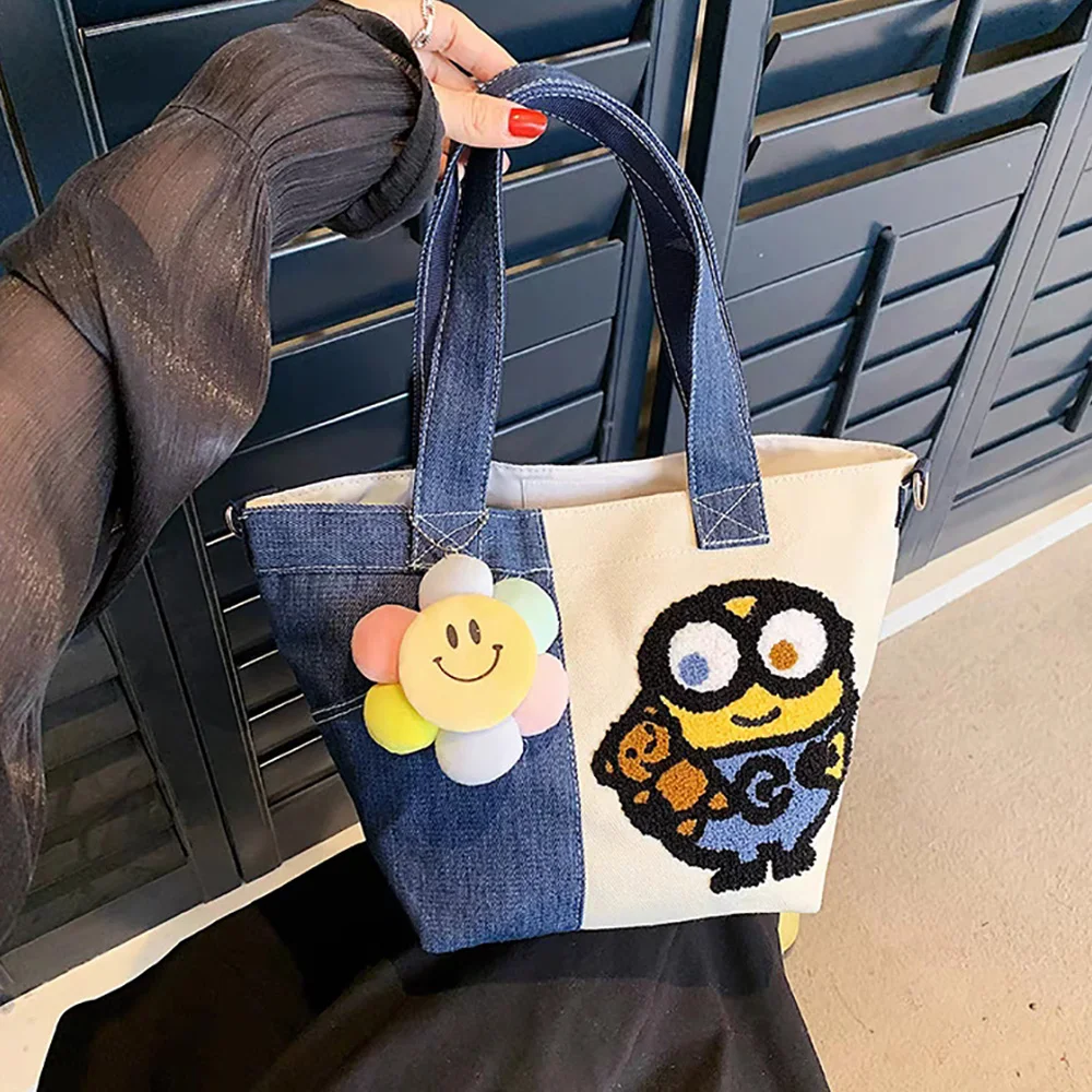 Minions Kawaii Anime Handbags Cute Cartoon Crossbody Bags Large Capacity Tote Casual Fashion Satchel Backpacks Gifts For Friends