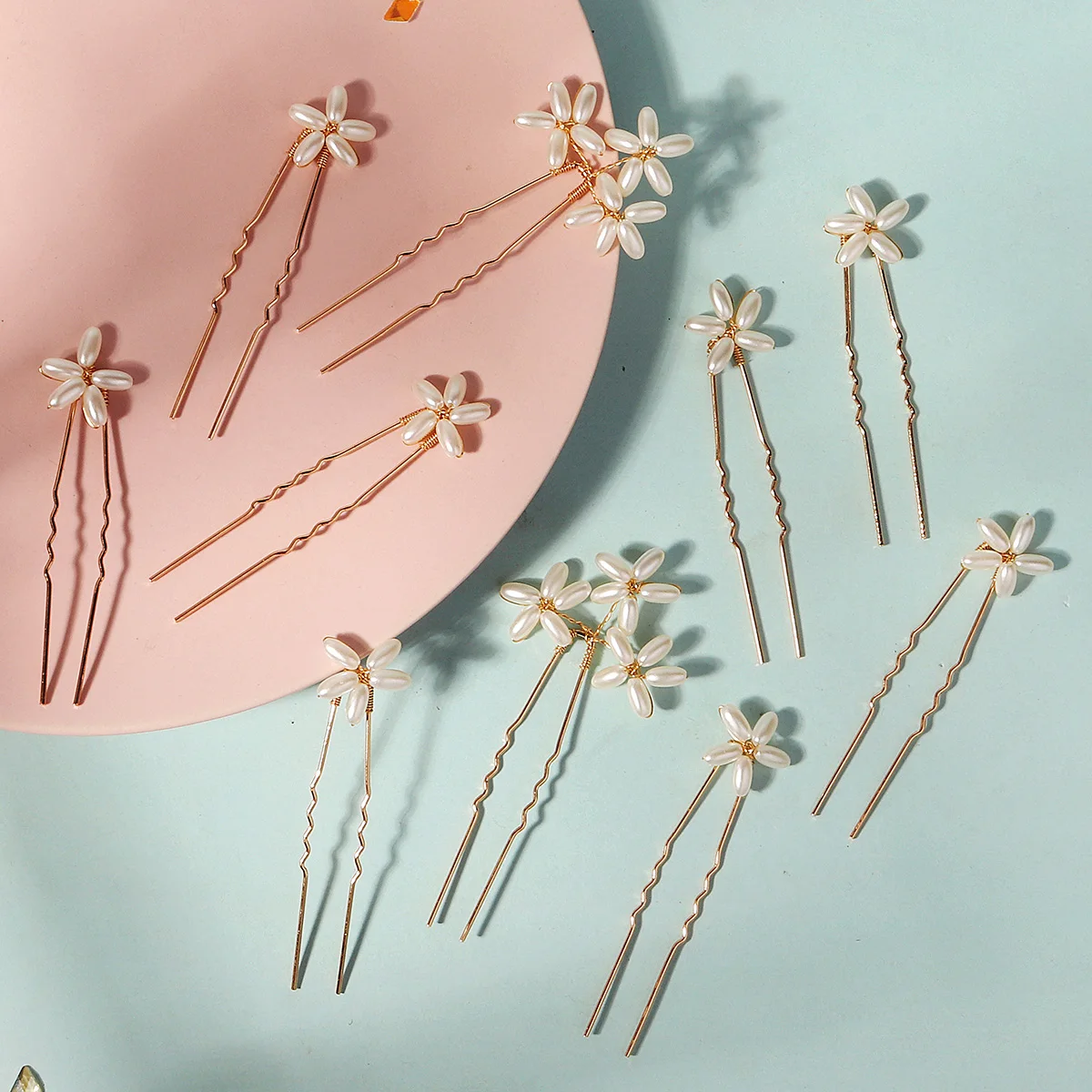 10PK/Set Fashion Pearl Flower Hairpin Exquisite Daily Hairpin Headdress For Women Bridal Wedding Jewelry Hair Accessories image 2