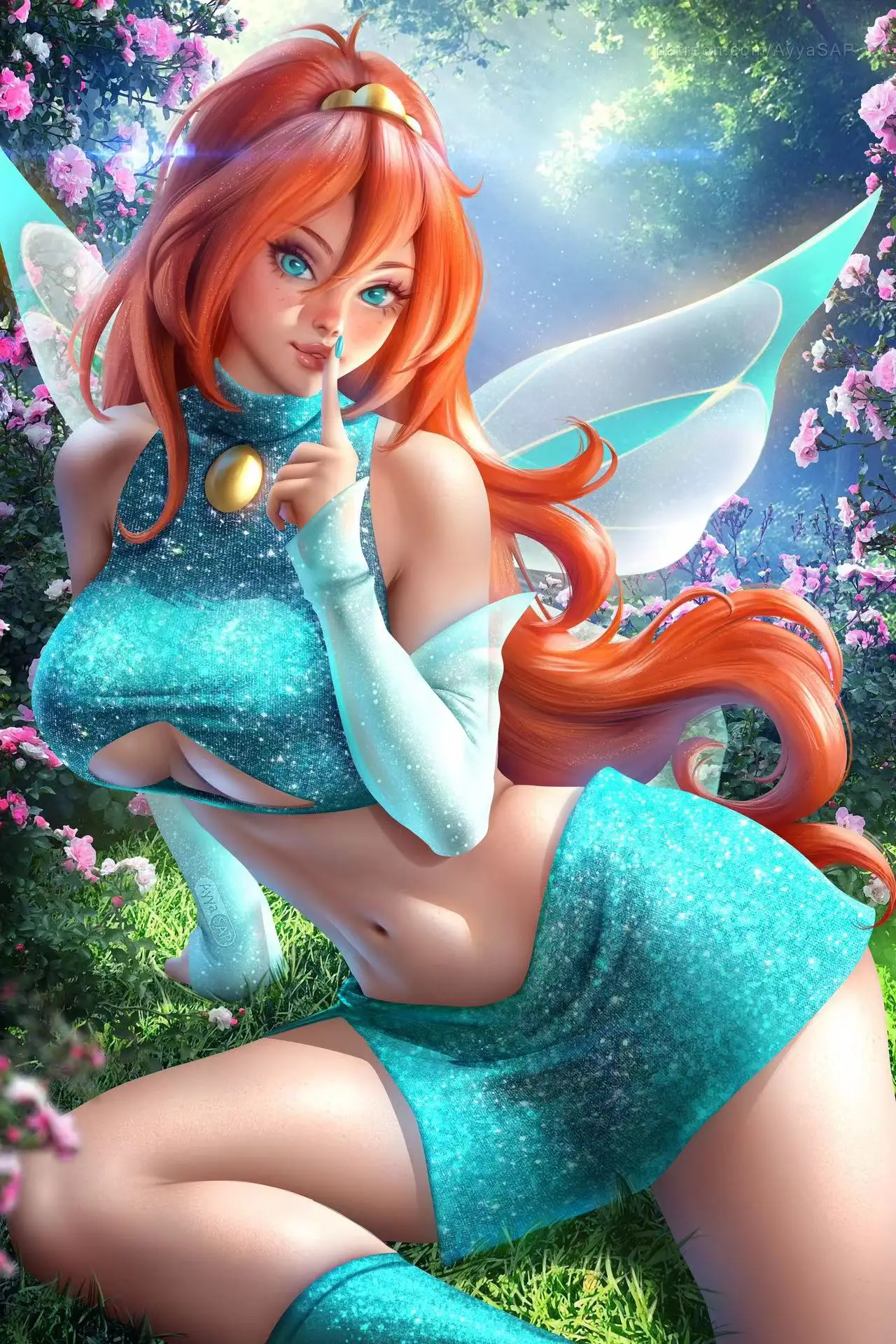 Bloom Winx Club Big Boobs Hentai Anime Sexy Nudes Girl Print Canvas AI HD Manga Poster Living Room Bedroom Handing Picture NSFW