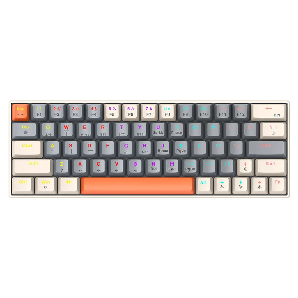 Mini Rgb 60% Wire Ergonomicmechan Computer Switch Switches Usb Custom Backlit Wireless Mechanical Backlight Gaming Keyboard