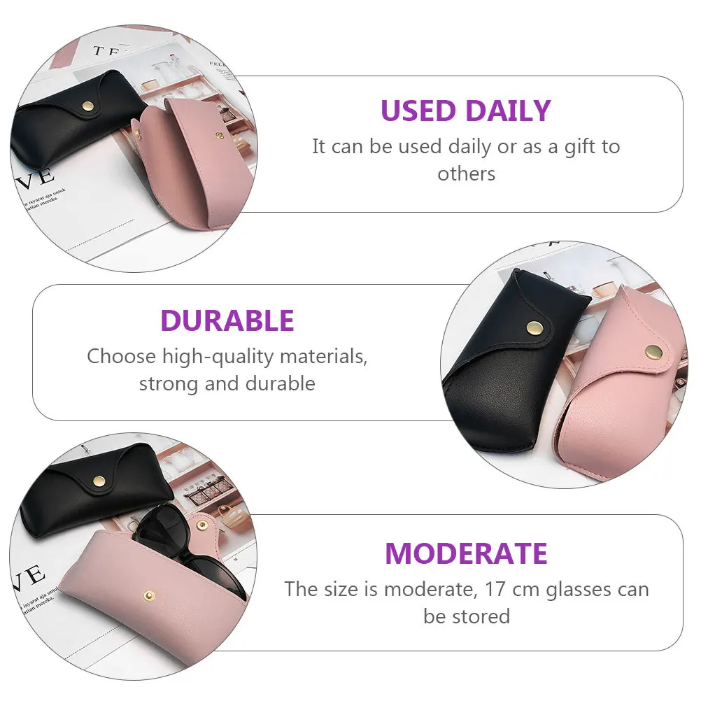 2Pcs High-End Glasses Holder Set Fashionable Eyewear Storage Pouch for Sunglasses Eyeglasses Mini Bag