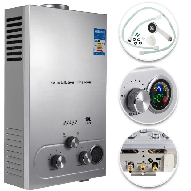 124KW Instant type Gas Water Heater Kitchen Bathroom 380V Instant Gas Hot Water Heater Boiler