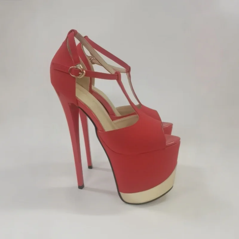 

Босоножки на шпильке для трансвеститов, 8 дюймов, сандалии 20 см на тонком высоком каблуке, обувь на платформе для ночного клуба, женские туфли-лодочки с ремешком на щиколотке, большой размер