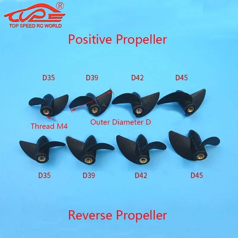 RC เรือ M4 เพลาใบพัดทองแดง Core 2 ใบมีดบวกหรือย้อนกลับไนลอนพลาสติกเส้นผ่านศูนย์กลาง 35/39 /42/45 มม.Prop SHAFT อุปกรณ์เสริม