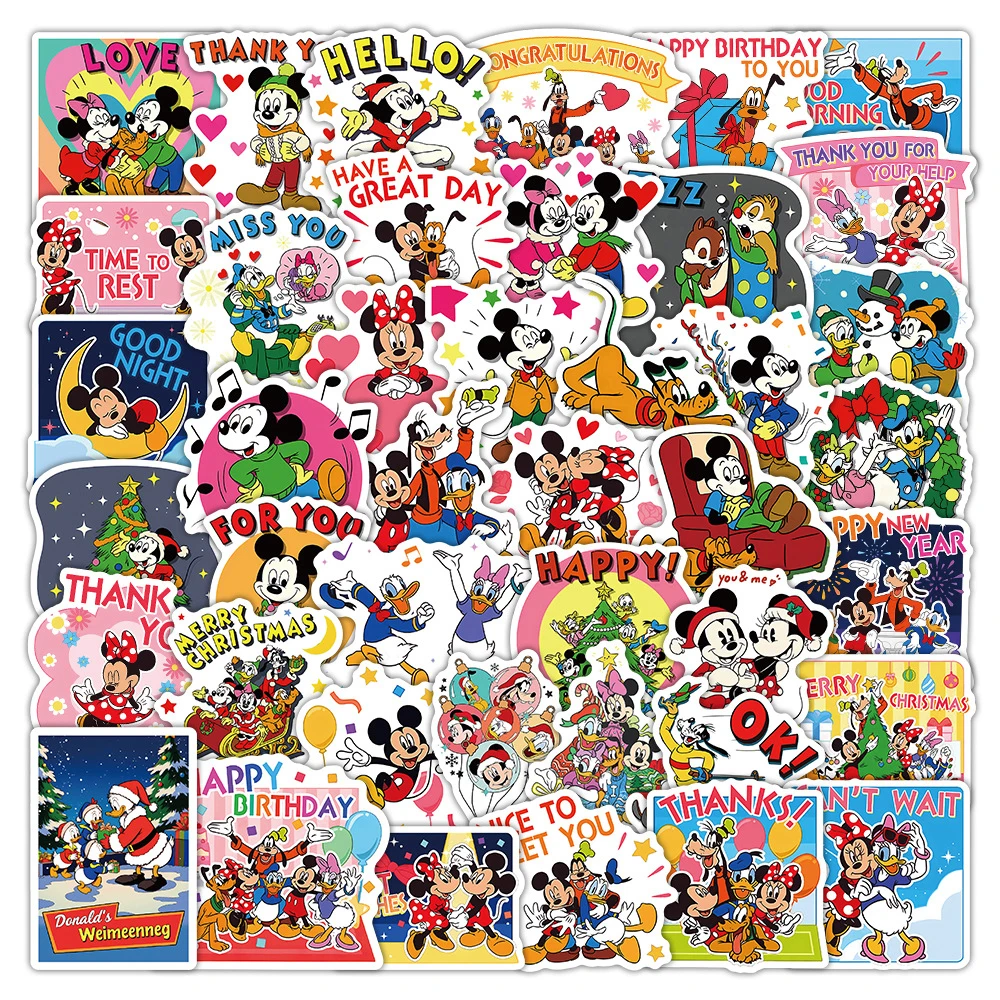 10/30/52pcs Natale Topolino e Amici Adesivi Kawaii Cartoon Disney Anime Adesivo Cancelleria Bagagli Telefono Carino Decalcomanie
