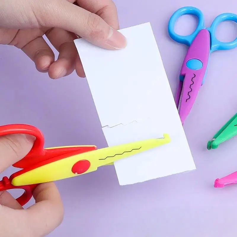2/3/4Pcs/set Wavy Pattern Paper Cutter DIY Handmade Tools Paper Craft Card Photo Scissors Scissors Kids Gifts Office Supplies