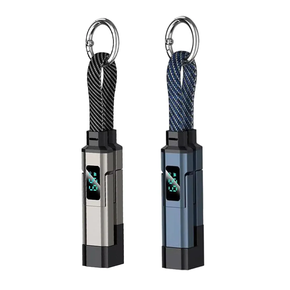 1/2PCS 4 in 1 65W Keychain Charging Cable USB C with V/A/W Display Type C for Apple Portable Cord for IPhone/iPad/Samsung/Laptop image 3