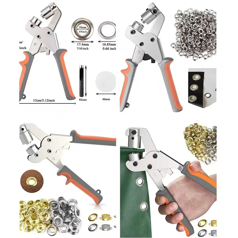 10.5mm Aireye Clamp Buckle Protection Ring Set Portable Hole Protection Ring Hand Pressure Clamp Manual Puncher