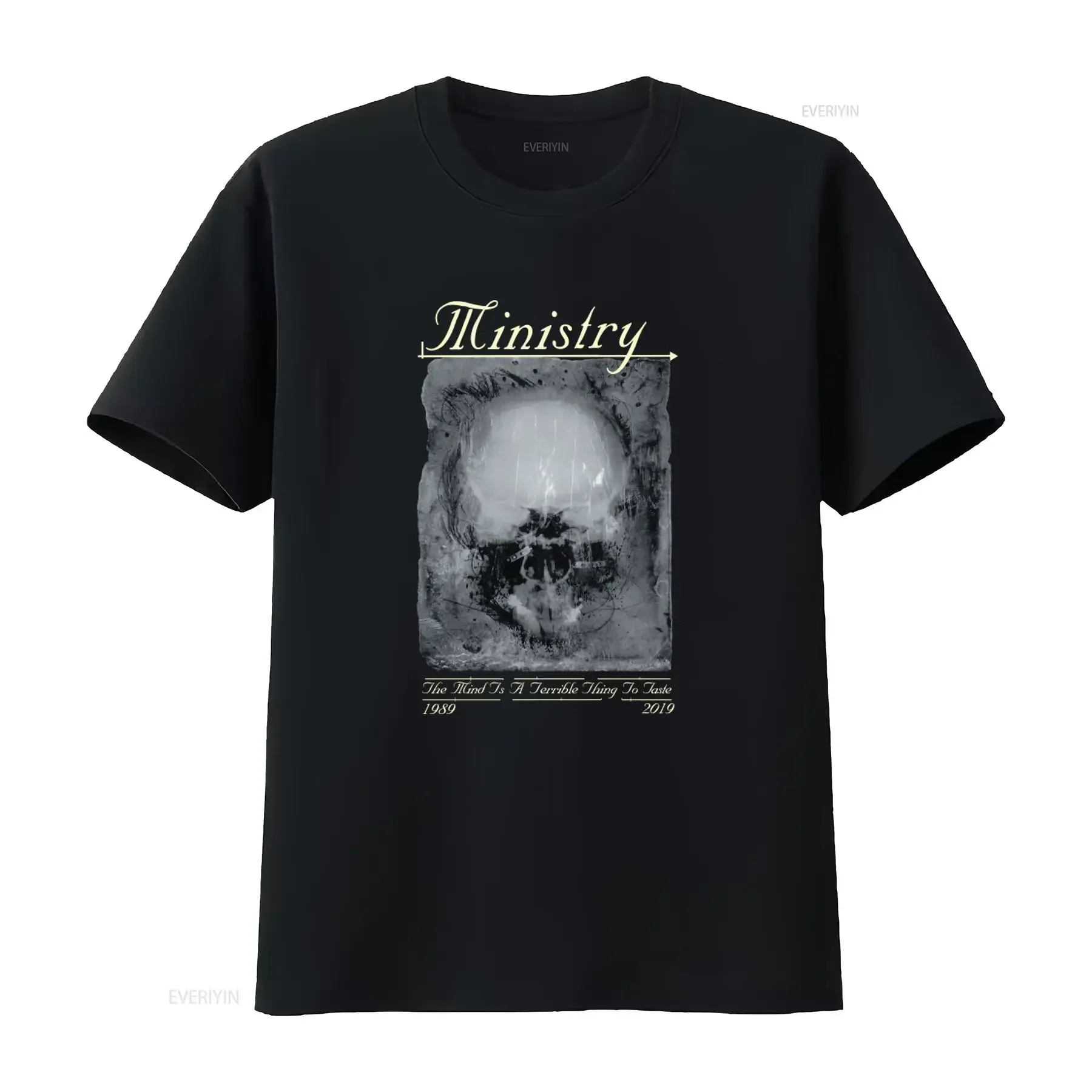 Ministry The Mind Is A Terrible Thing To Taste Vintage Skull Concert T Shirt 2019 Black XL vintage Washed fashion Versatile