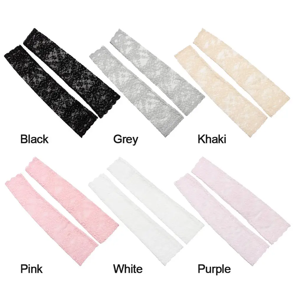 1 Pair Classic UV Protection Summer Sunscreen Ice Arm Cuffs Fingerless Driving Gloves Arm Cover Arm Sleeve Mittens