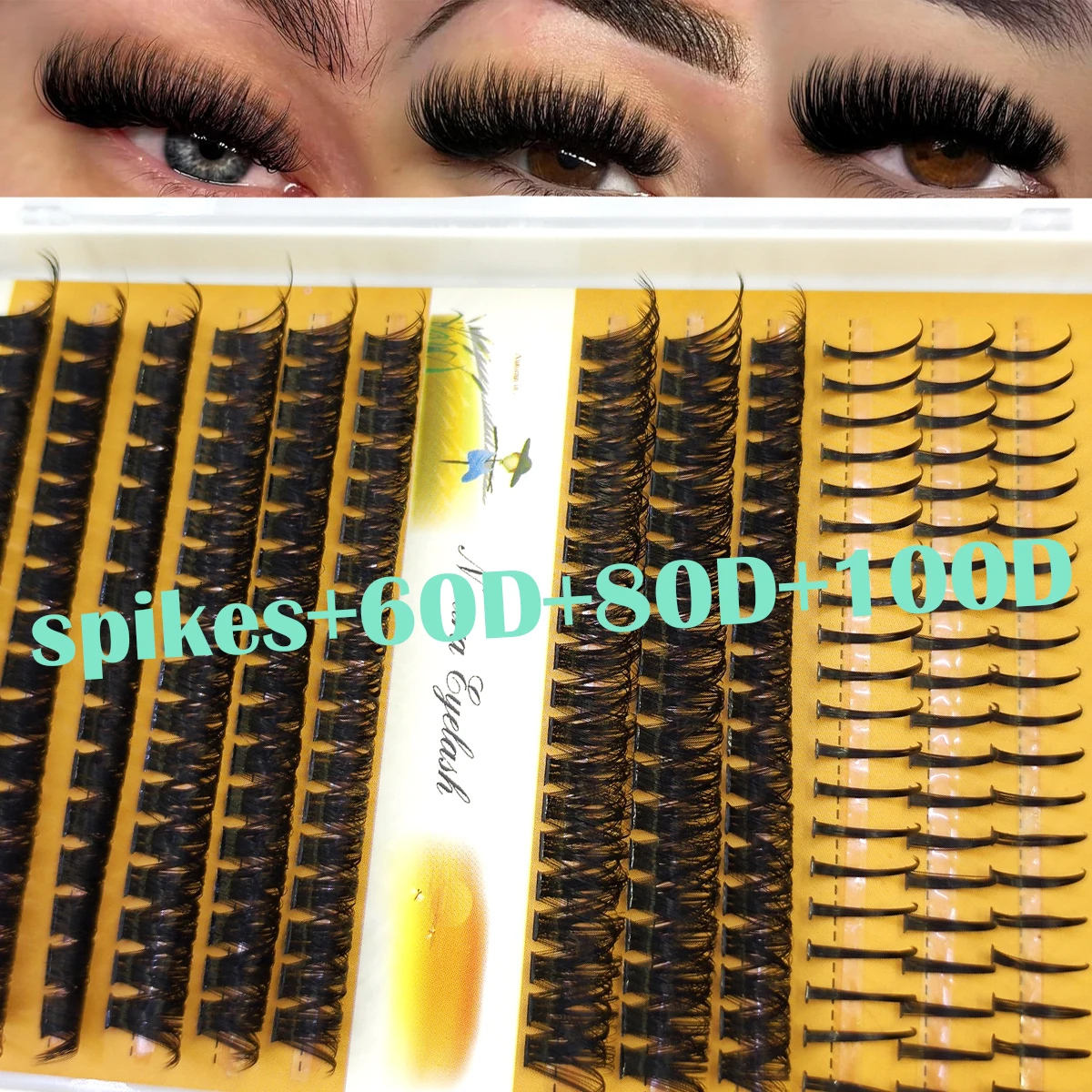 12row DIY 3DWispy spikes60D80DIndividual Lashes Cluster D Curl Mix Lash Clusters Eyelash Extension  Natural Lashes Eyelash Book