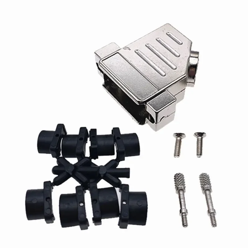 Industrial Grade DB9 DB15 DB25 DB37 Metal Cover D-SUB Connector 45 Degree Outlet Hole Metal Case Shell