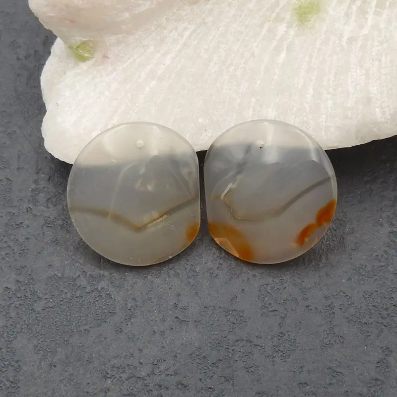 

Natural Stone Agate Fashion Earrings For Women 22x20x4mm 5g