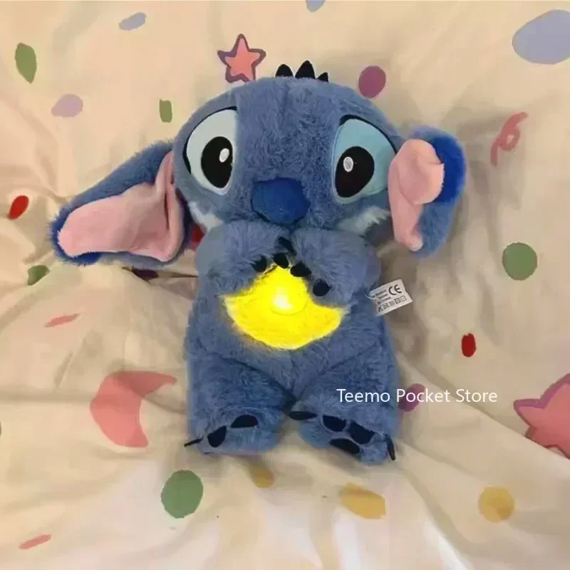 Lilo i Stich Disney Kojąca lalka może oddychaj Kawaii Postać z kreskówki Stitch Dekoracja pokoju Akcesoria Zabawka dla niemowląt Towarzysz