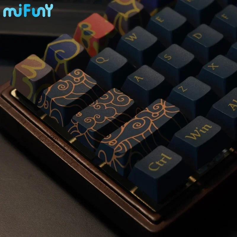 Imagem -02 - Mifuny-keycap Tema Chinês para Teclado Mecânico Anime Keycap Dye Subbed Keycaps Perfil Cereja Pbt Dunhuang Apsaras