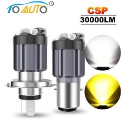 30000LM Motorcycle Bulb BA20D H4 Led White Yellow Motorcycle Headlight Bulbs 3570 CSP Lens Moto High/Low Beam Bulb Scooter 12V