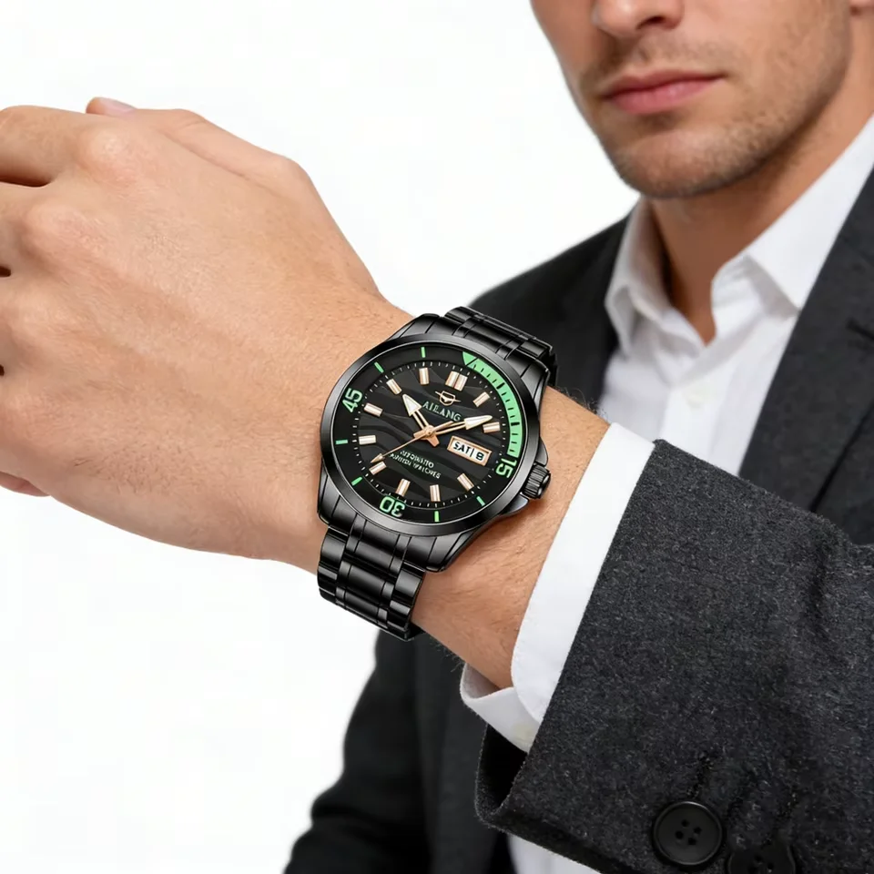Top Brand AILANG Sapphire Glass Stainless Watch Case Diving Watch Luxury Quartz Watches For Men 30M Waterproof Mechanical Watch
