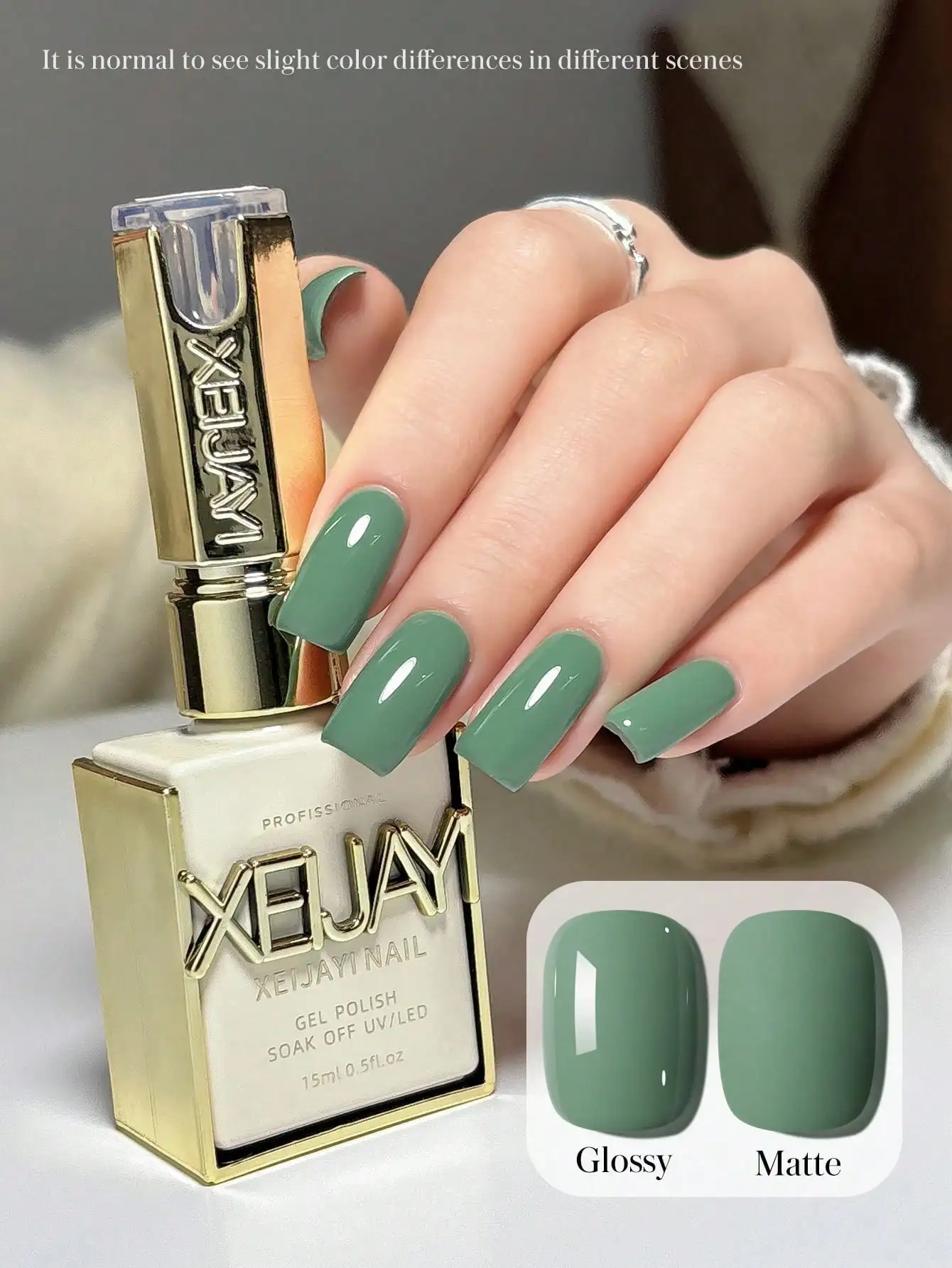 XEIJAYI 1Pc vert Gel pour ongles Semi Permanent Nail Art trempage UV LED Salon de manucure bricolage Salon de manucure Gel pour les femmes cadeau