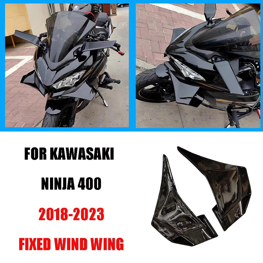 For KAWASAKI NINJA 400 2018-2023 Motorcycle Fixed Wind Wing NINJA400 Side Parts Aerodynamic Accessories Fairing Spoiler Winglet