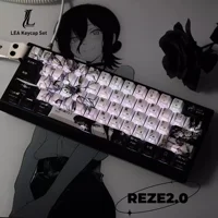 Juego de teclas con tema de Anime REZE, teclas de teclado con perfil de cereza de sublimación PBT personalizadas para accesorios de teclado mecánico para niña