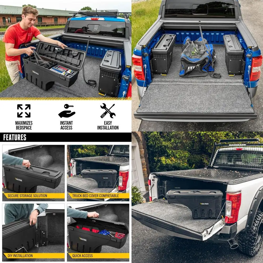 

SwingCase Truck Bed Storage Box | SC101D | Fits 1999 - 2007 Chevy/GMC Silverado/Sierra 1500-3500 Drivers Side, Black