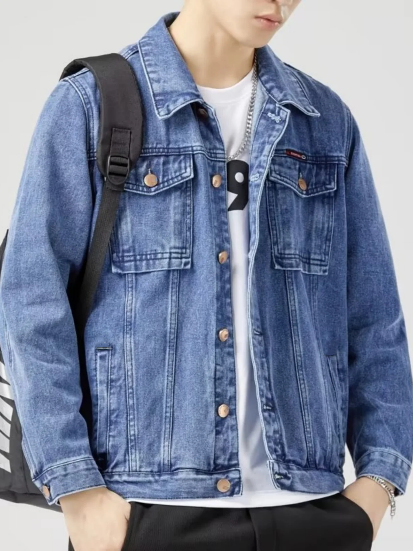 

Мужская джинсовая куртка American Sle Heavyweight, осенне-зимняя, новая модная, больших размеров, рабочая, повседневная, для молодежи, Haome Top