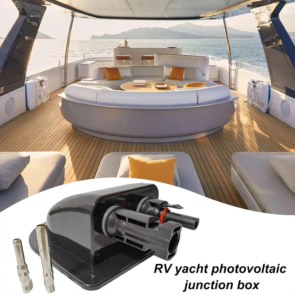Solar Panel Double Hole Wire Cable Entry Waterproof Gland Sealing Box Curved Cable Connector For RV Caravan Motorhome Boat