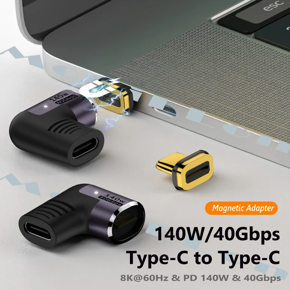 140W Magnetic USB 4.0 Type-C OTG Adapter 40Gbps Alloy Thunderbolt3 Fast Charging 8K@60HZ Vedio Converter For Macbook Phone Ipad