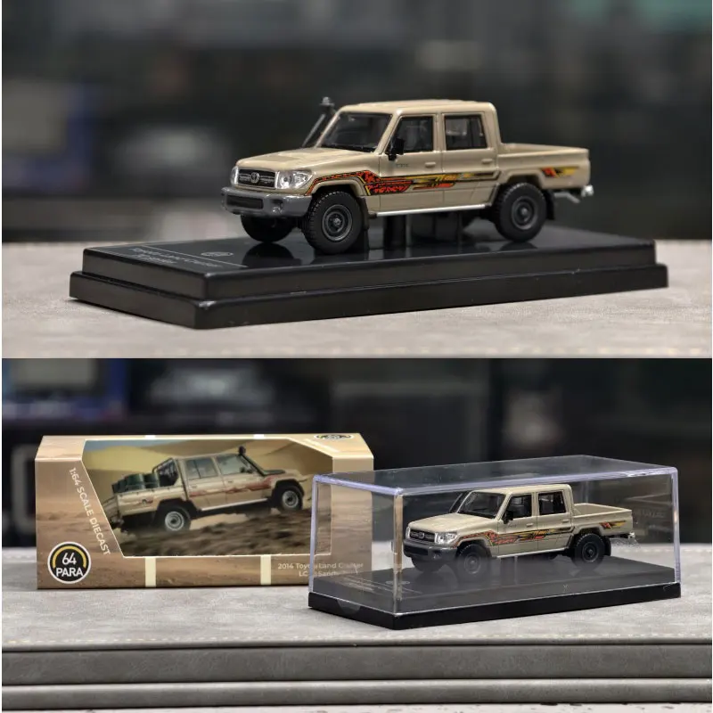 New Para 1:64 Toyota Land Cruiser Lc79 2014 Pickup Simulation Alloy Miniature Die-Cast Car Model Customized Collectible Toy Gift