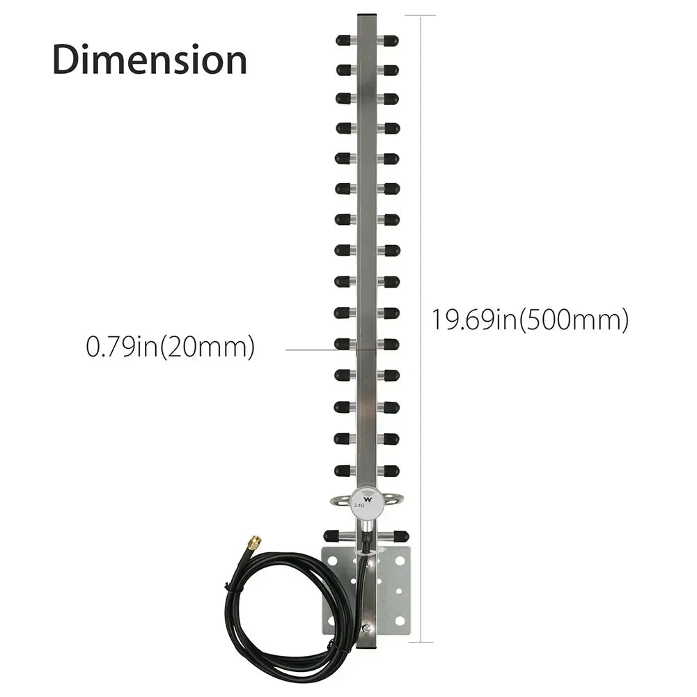 Directional Outdoor WiFi Antenna With 25dBi Gain Compatible With RPSMA 2 4GHz For Router Systems For Extended Range