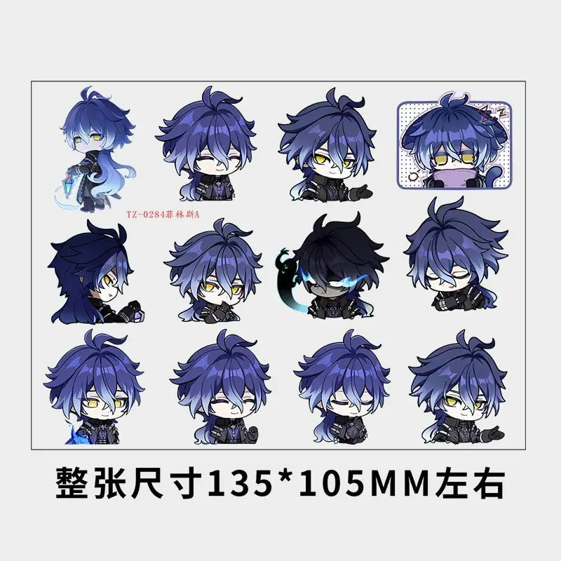 Anime Genshin Impact Flins Cartoons Waterproof DIY Decals 3D transfers UV DTF Crystal Stickers For Glasses Computer, water cup