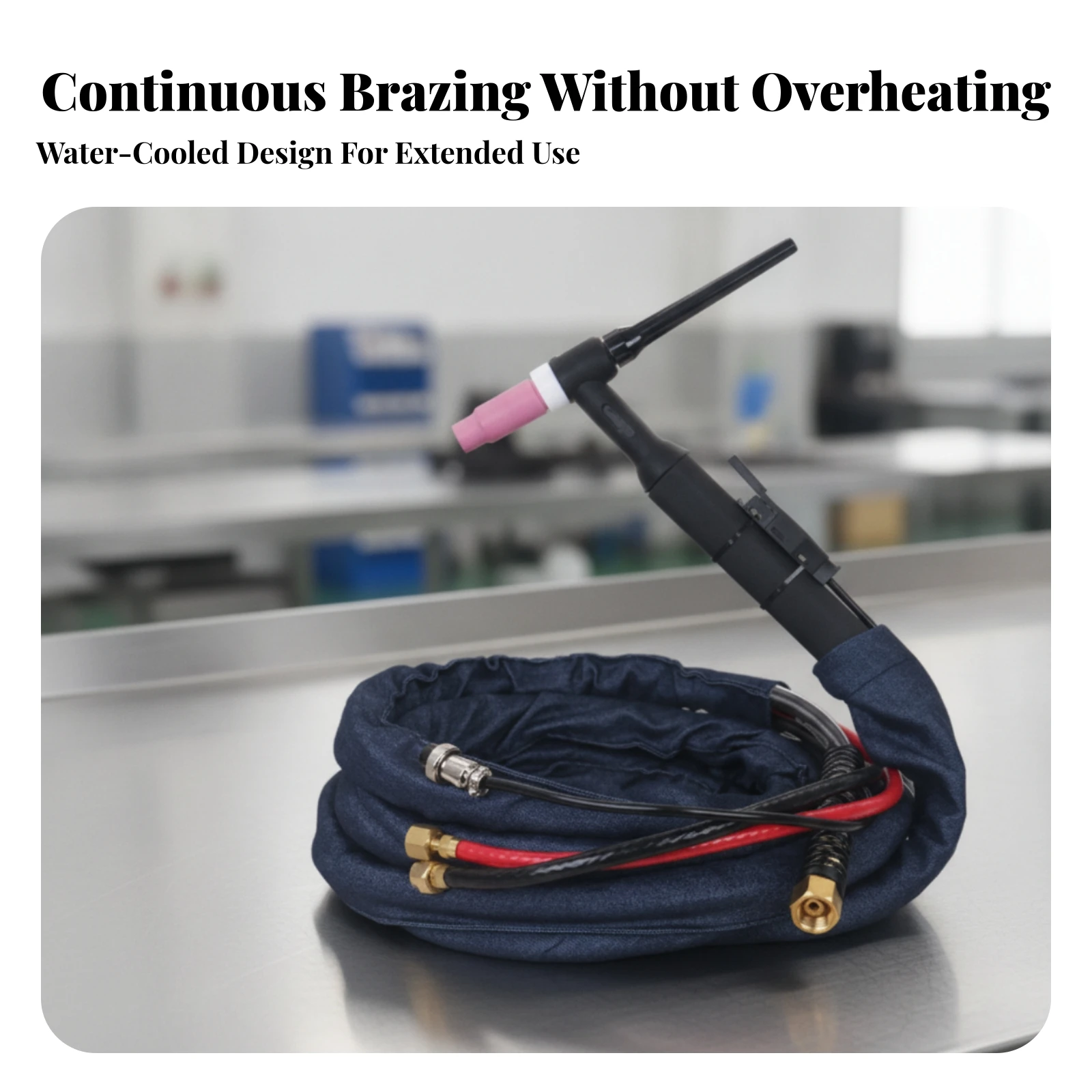 Water-Cooled TIG Fusing Torch Insulated WP-18 Fusing Torch Heavy-Duty Portable for Welders, Workshop