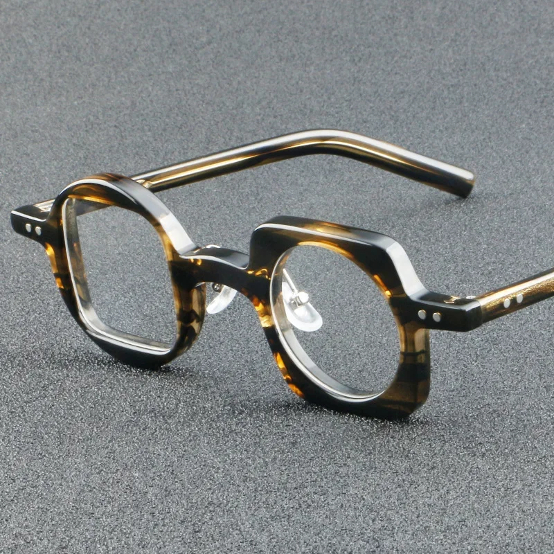 Ollymurs  Men Women Prescription Anti-blue Light  Artistic Square Myopia Glasses  Customized Acetate Eyewear -0.5 TO -10