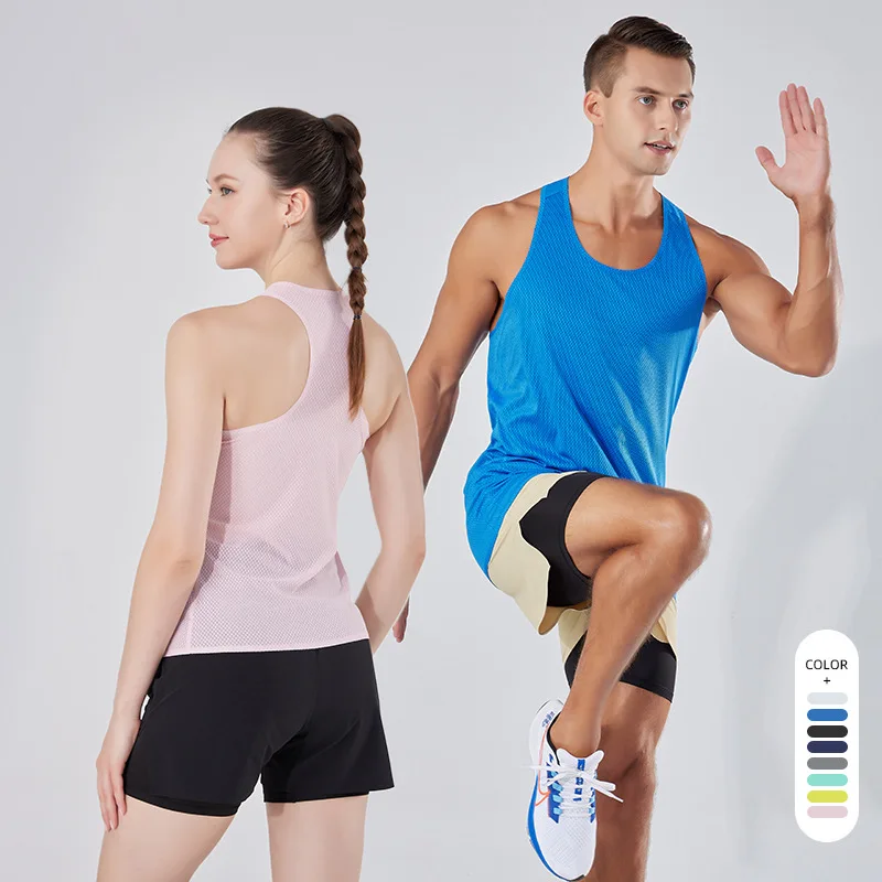

Quick Dry Running Tank Top for Men and Women Sleeveless Marathon Shirt for Summer Outdoor Training & Racing, High Elastic Fabric