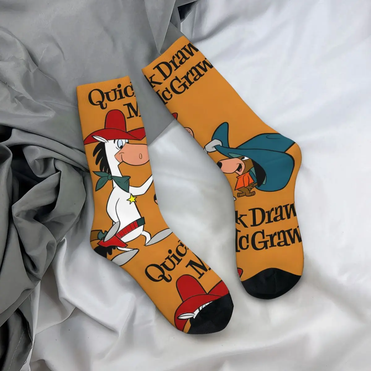 Calcetines divertidos de sombrero feliz para hombre, Retro, Harajuku, q-quick Draw, McGraw Show, Hip Hop, novedad, Casual, Crew Crazy Sock, regalo impreso