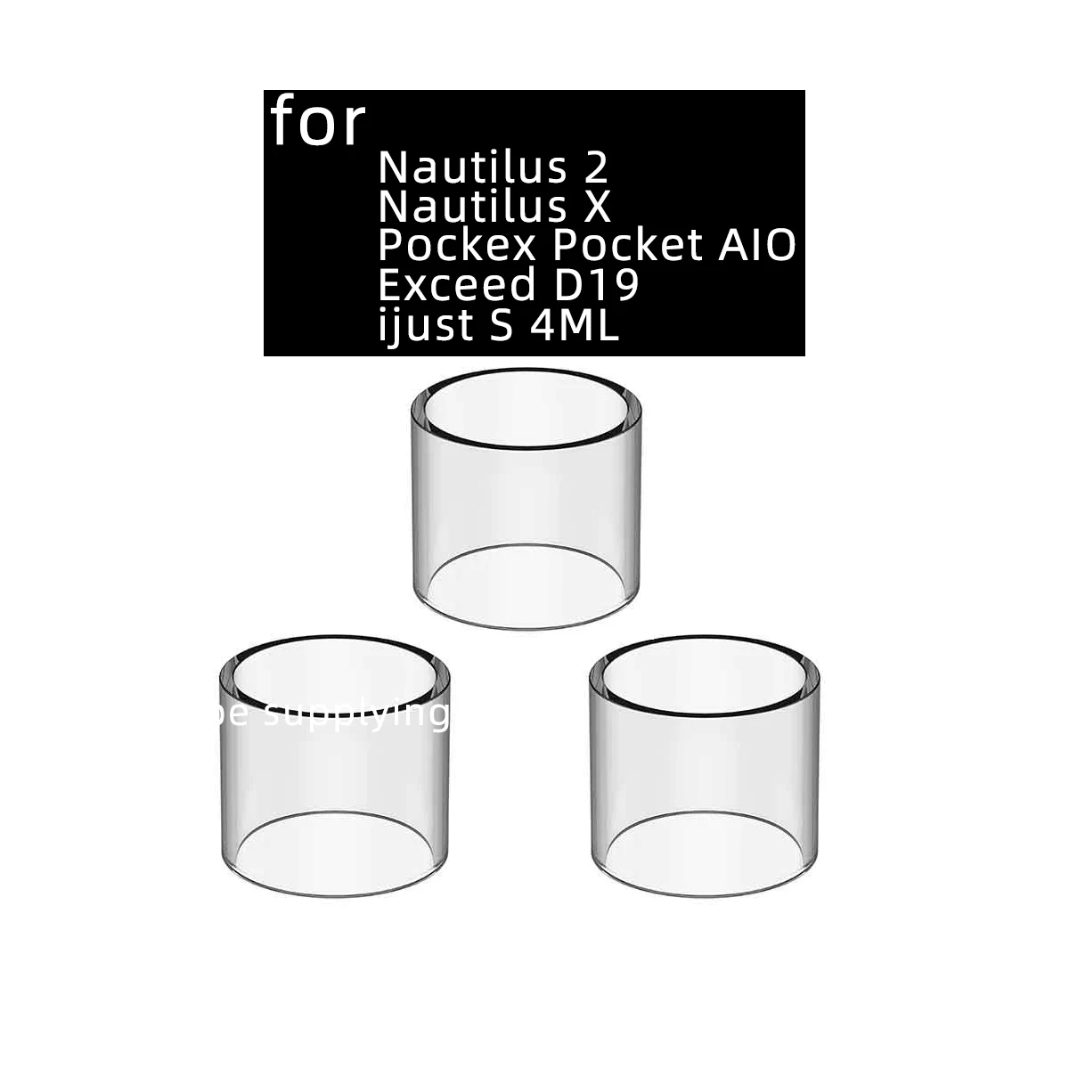 Serbatoio di ricambio in vetro da 3 pezzi adatto per Aspire Nautilus 2, Nautilus X, Pockex Pocket AIO, ijust S 4ml, supera D19