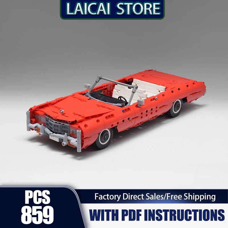 

Модель городского автомобиля Moc, строительные кирпичи 1976, Eldorado, красная модель здания, технологический модульный блок, сделай сам, рождественская игрушка, праздничные подарки