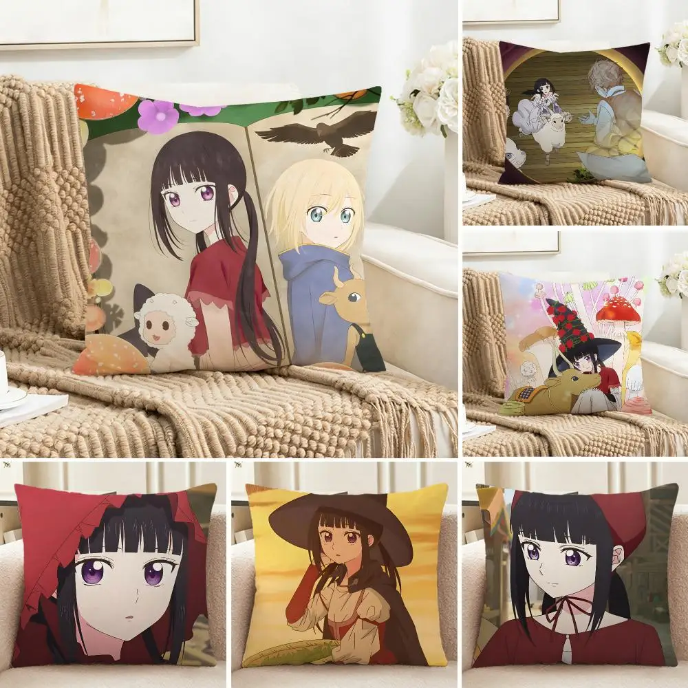 Cute Adorable Magical Champignon Witch Cushion Cover Cozy Pillowcase Holiday House Interior Sofa Bedroom Accessories