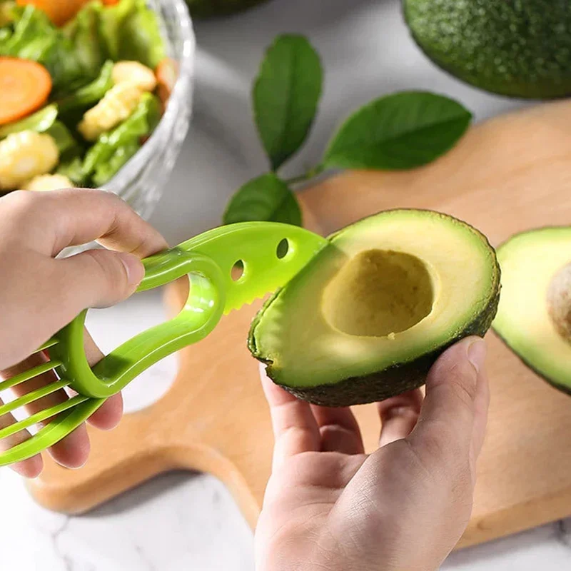 Avocado Slicer Avocado Mango Kiwi Fruit Pulp Separator Multifunctional Fruit Pit Remover Kitchen Fruit Peeler Plastic FruitKnife