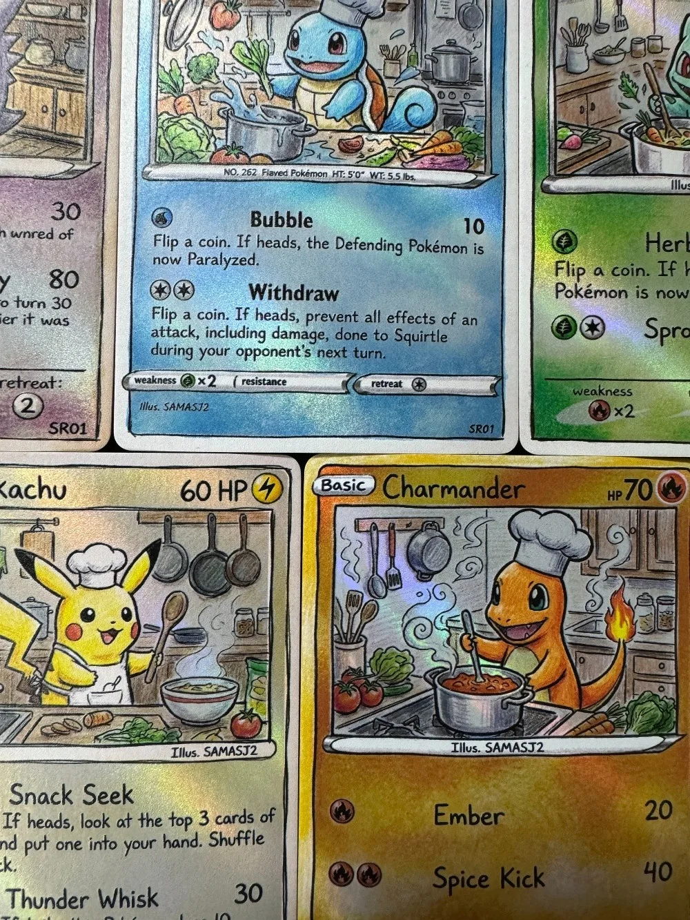 Pokemon PTCG Cards Colored Pencil Art Style Gengar Squirtle Bulbasaur Charmander Collection Cards Rare Holo Cards Pokemon Gift view 3